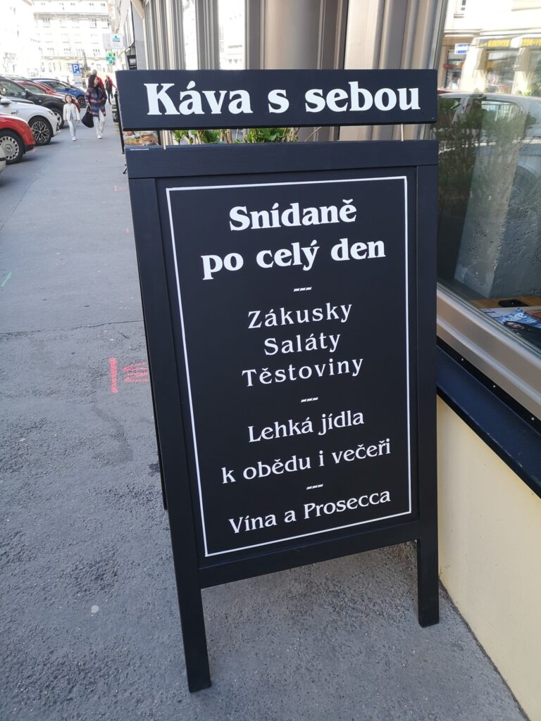 Cedule káva s sebou