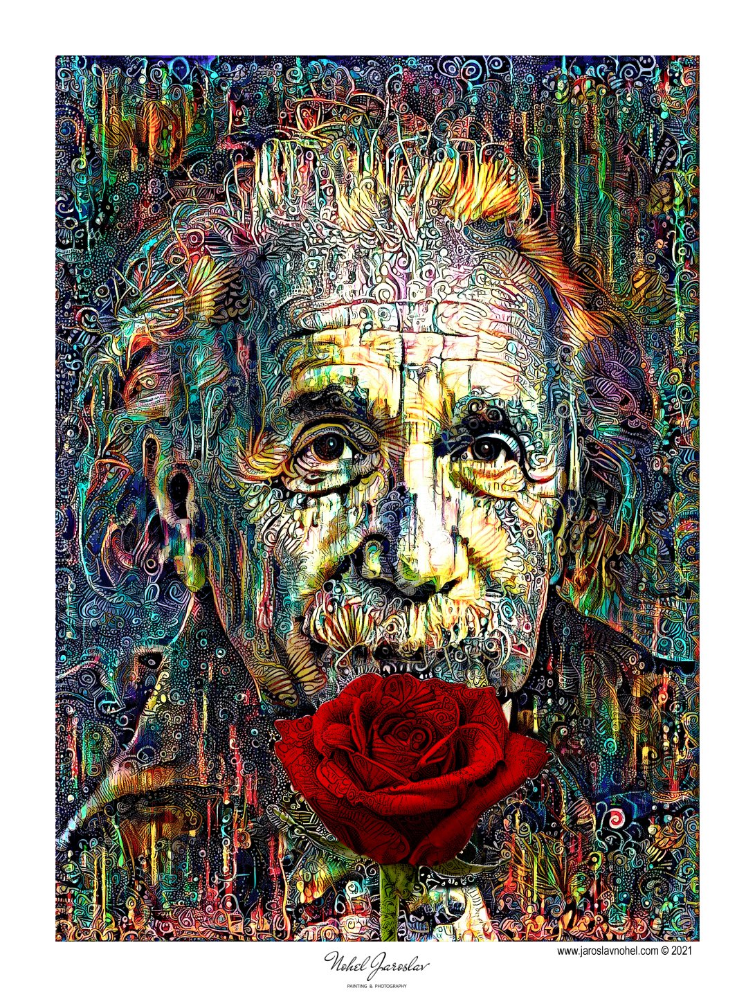 Albert with a rose